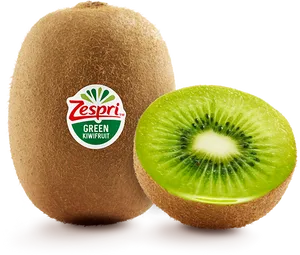 Zespri Green Kiwi Fruit Half Slice PNG Image