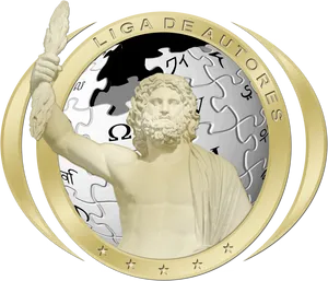 Zeus Statue Emblem PNG Image