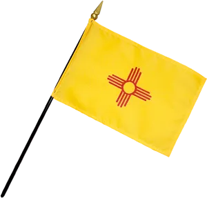 Zia Sun Symbolon Yellow Flag PNG Image