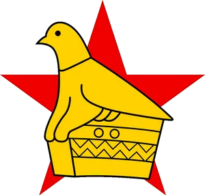 Zimbabwe Birdon Red Star PNG Image