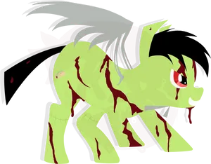 Zombie Pony Illustration PNG Image