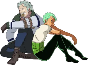 Zoro_and_ Smoker_ One_ Piece_ Anime PNG Image