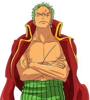 Zoro One Piece Confident Stance PNG Image