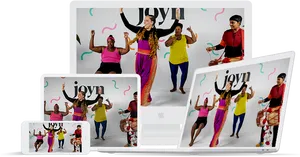 Zumba Dance Workout Multi Device Display PNG Image